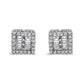 14K White Gold 1 cttw Round and Baguette Diamond Stud Earrings (H-I, SI1-SI2)