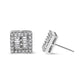 14K White Gold 1 cttw Round and Baguette Diamond Stud Earrings (H-I, SI1-SI2)