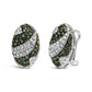 14K White Gold 2.00 Cttw White and Treated Blue Diamond Oval Shield Omega Back Earrings (H-I Color, SI1-SI2 Clarity)