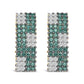 14K Yellow Gold 2.00 Cttw White and Treated Blue Diamond Four-Row PavÃ© Omegaback Earrings (H-I Color, SI1-SI2 Clarity)