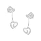 .925 Sterling Silver 1/4 Cttw Diamond Swirl Heart Front/Back Earrings (I-J Color, I2-I3 Clarity)