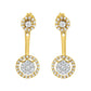 14K Yellow Gold Plated .925 Sterling Silver 5/8 Cttw Diamond Removable Stud and Dangle Earrings (I-J Color, I2-I3)