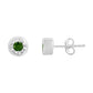 .925 Sterling Silver 1/5 Cttw Round Brilliant-Cut Green Diamond Miracle-Set Stud Earrings (Fancy Color-Enhanced, I1-I2 Clarity)