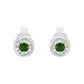 .925 Sterling Silver 1/5 Cttw Round Brilliant-Cut Green Diamond Miracle-Set Stud Earrings (Fancy Color-Enhanced, I1-I2 Clarity)