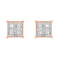 Rose Gold Plated Sterling Silver Diamond Composite Stud Earrings (3/4 cttw, J-K Color, I1-I2 Clarity)