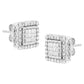10K White Gold 1/2 cttw Invisible Set Princess-Cut Diamond Square Stud Earring (I-J Color, I1-I2 Clarity)