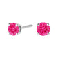14K White Gold 1.0 Cttw Round Brilliant Cut Lab Grown Pink Diamond 4-Prong Classic Solitaire Earrings (Pink Color, VVS2-VS1 Clarity)