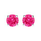14K White Gold 1.0 Cttw Round Brilliant Cut Lab Grown Pink Diamond 4-Prong Classic Solitaire Earrings (Pink Color, VVS2-VS1 Clarity)
