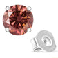 14K White Gold 1.0 Cttw Round Brilliant Cut Lab Grown Pink Diamond 4-Prong Classic Solitaire Earrings (Pink Color, VVS2-VS1 Clarity)