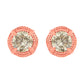 14K Yellow Gold Plated .925 Sterling Silver 1.0 Cttw Round Brilliant Cut Diamond Solitaire Milgrain Stud Earrings (K-L Color, I2-I3 Clarity)