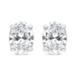 14K White Gold 1.00 Cttw Lab Grown Oval Solitaire Diamond Stud Earrings (F-G Color, VS2-SI1 Clarity)