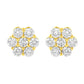 14K Yellow Gold 1.0 Cttw Diamond Flower Earring (J-K Color, I1-I2 Clarity)