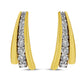 10K Yellow Gold Plated .925 Sterling Silver 1.00 Cttw Round Diamond Graduated Huggie Stud Earrings (I-J Color, I2-I3 Clarity)