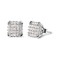 10K White Gold 3/4 Cttw Princess Diamond Composite Open Frame Stud Earrings (I-J Color, I1-I2 Clarity)