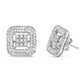 10K White Gold 1.00 Cttw Diamond Composite and Halo Stud Earrings (I-J Color, I1-I2 Clarity)