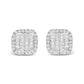 10K White Gold Invisible Set 1/2 Cttw Diamond Composite and Halo Stud Earrings (H-I Color, I1-I2 Clarity)