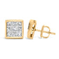 14K Yellow Gold 1.0 Cttw Princess Cut Diamond Composite Stud Earrings with Screw Backs (J-K Color, SI1-SI2 Clarity)