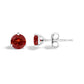 14K White Gold 3/4 Cttw Red Lab-Grown Diamond Classic 3-Prong Martini Set Solitaire Stud Earrings