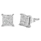 Sterling Silver 1/2 Cttw Princess Diamond Composite Square Stud Earrings