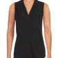 Blusa Calvin Klein Feminina Plissada Gola V Preta Tamanho Médio