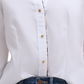 Camisa Calvin Klein Feminina com Botões e Acabamento em Leopardo, Branca, Tamanho P