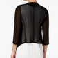 Calvin Klein Cardigan drapeado com mangas ilusórias feminino, preto, tamanho pequeno