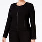 Jaqueta Calvin Klein Plus Fit Solutions Feminina com Zíper Frontal, Preta, Tamanho 16W