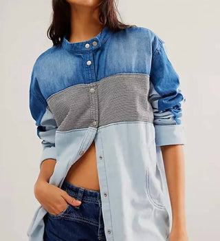 Camisa Moto Color Block da Free People