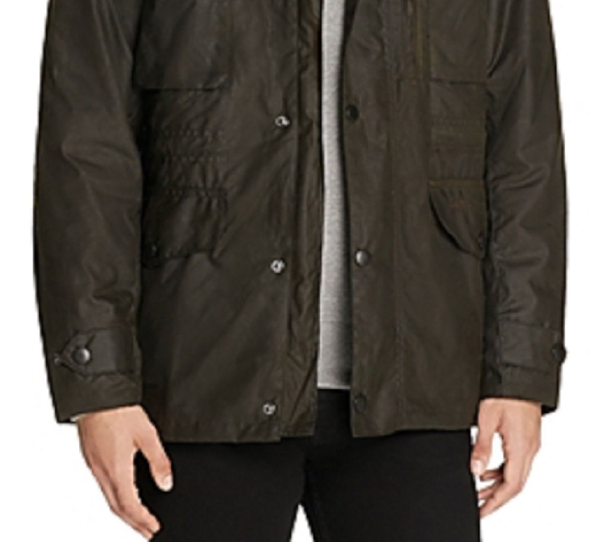 Jaqueta Barbour Sapper Regular Fit Masculina, Resistente às Intempéries, em Algodão Encerado, Verde, Tamanho Médio