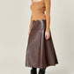 2.7 August Apparel - Faux Leather High Waisted Midi Skirt