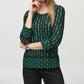Joseph Ribkoff - Silky Knit Geometric Border Print Top