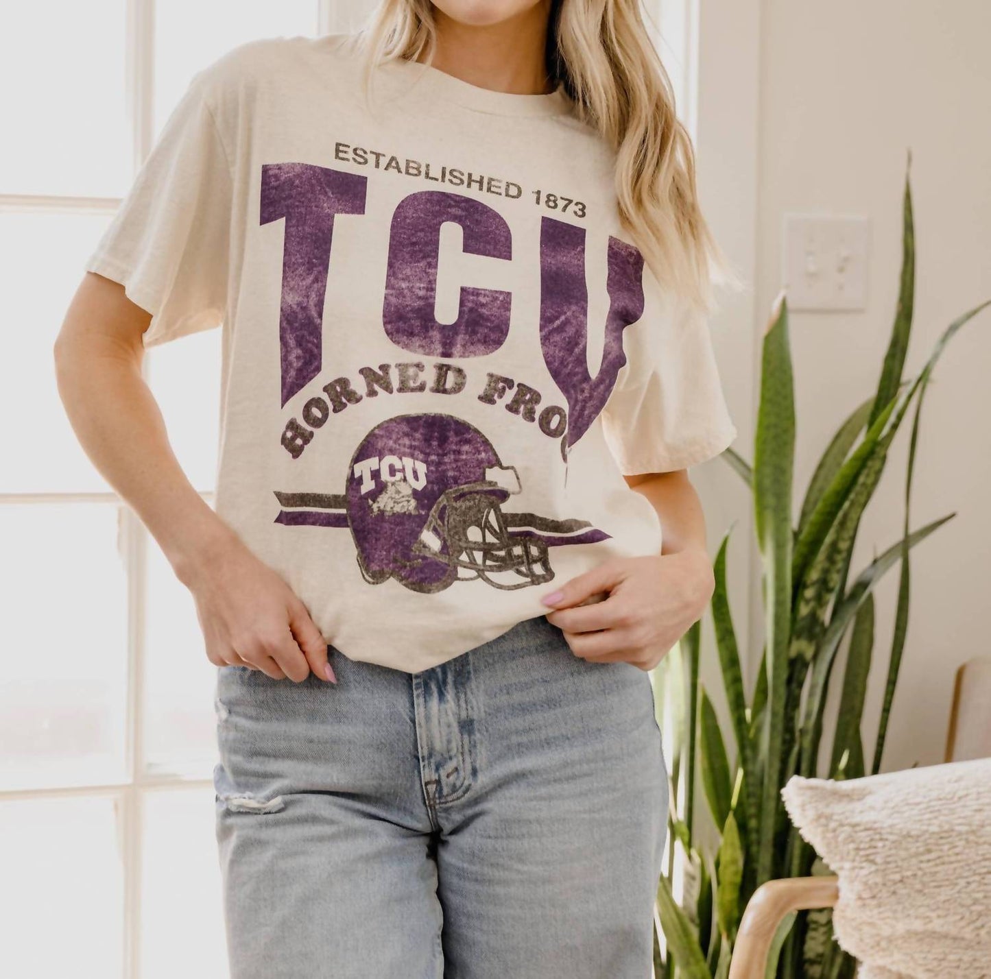 Livylu - Tcu Thrifted Tee