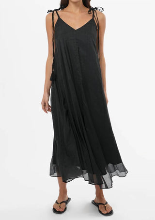 Greylin - Tassel Strap V-neck Midi Dress