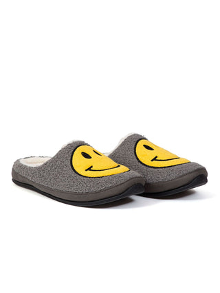 Chinelo masculino Deer Stags Smiley Face com amortecimento e bico redondo, tamanho 11 M, cinza