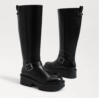 Sam Edelman - Botas femininas de cano alto com fivela Carter e detalhes largos