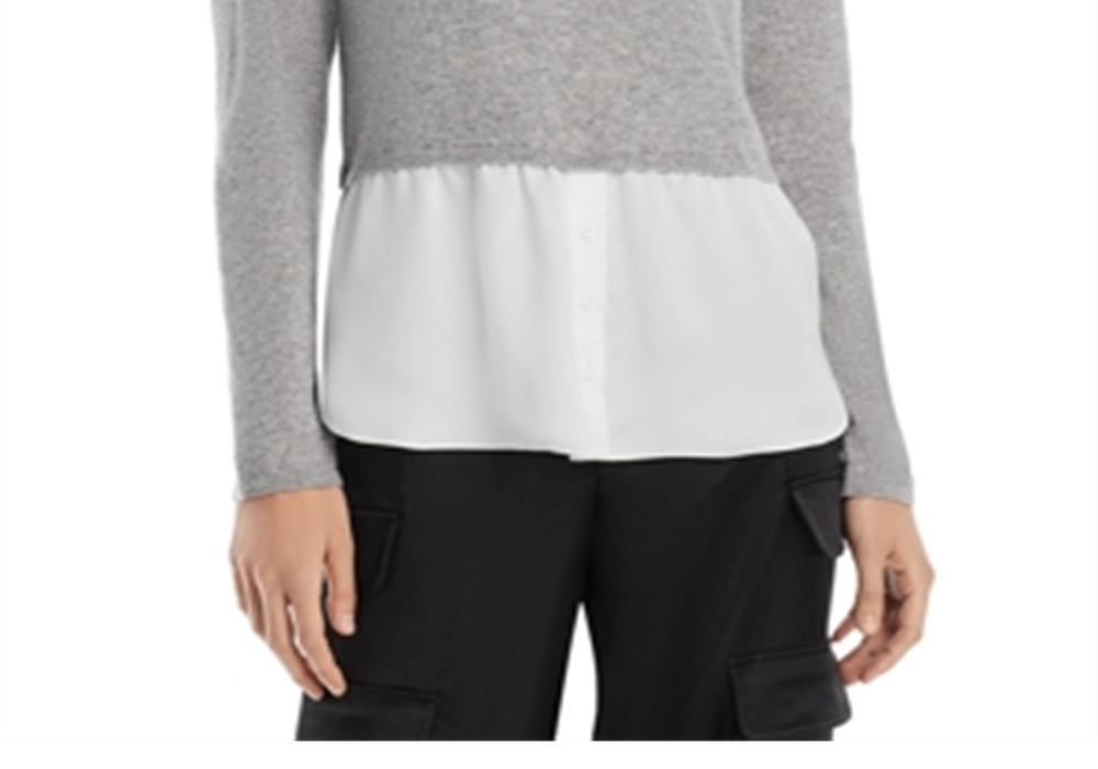 Suéter de cashmere com bainha em camadas e acabamento em alfaiataria Aqua Cashmere