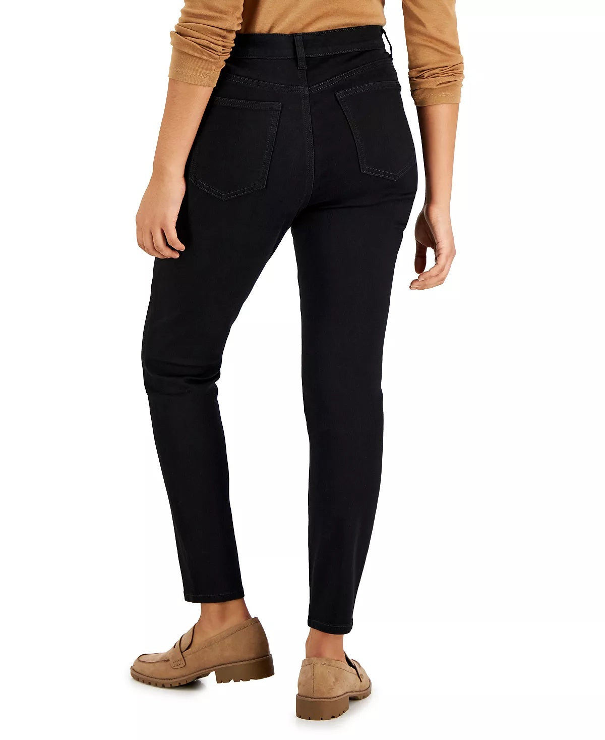 Calça jeans skinny feminina Style &amp; Co Curvy Fit, preta, tamanho 4