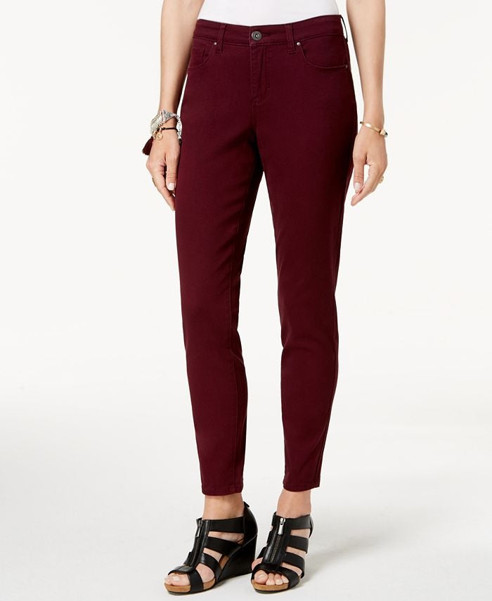 Calça jeans skinny feminina Style &amp; Co Curvy Fit, vinho, tamanho 14