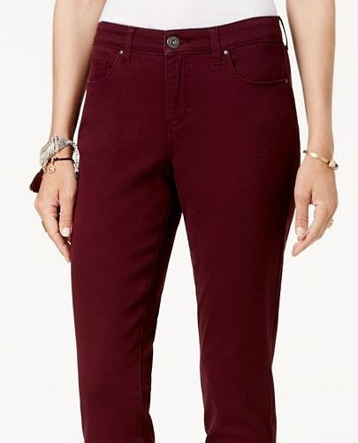 Calça jeans skinny feminina Style &amp; Co Curvy Fit, vinho, tamanho 14