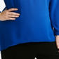 Top feminino plus size com três argolas e bainha Sharkbite da NY Collection, azul, tamanho 2X