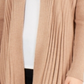 Cardigan feminino plissado com frente aberta da NY Collection, marrom, tamanho pequeno, extragrande