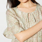 Blusa feminina estampada com manga sino da NY Collection, marrom, tamanho pequeno e pequeno