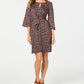Vestido envelope falso estampado feminino NY Collection, vermelho, tamanho pequeno grande