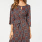Vestido envelope falso estampado feminino NY Collection, vermelho, tamanho pequeno grande