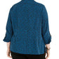 Camisa feminina de bolinhas com botões, azul, tamanho 2X, da NY Collection