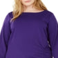 Vestido feminino plus size com bainha franzida, roxo, tamanho 3X, da NY Collection