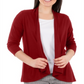 Cardigan feminino NY Collection com frente aberta, vermelho, tamanho pequeno grande