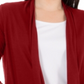 Cardigan feminino NY Collection com frente aberta, vermelho, tamanho pequeno grande