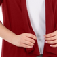 Cardigan feminino NY Collection com frente aberta, vermelho, tamanho pequeno grande