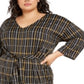 Macacão feminino plus size com amarração frontal e decote em V, preto, tamanho 2X, da NY Collection